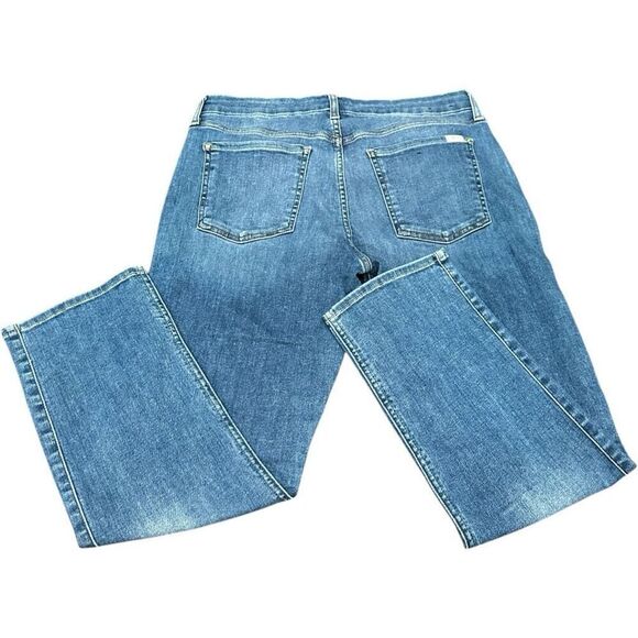 7 FOR ALL MANKIND 7FAM SFAM ANTHROPOLOGIE Cropped Straight Stretch Mid Rise Faux - Picture 2 of 5